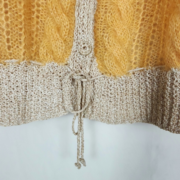 Vtg Mohair Wool knit drawstring cardigan sweater M/L - Picture 2 of 12